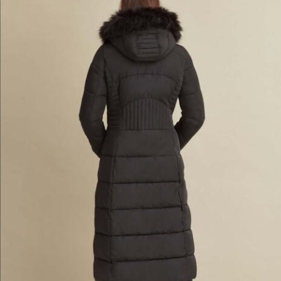 NWOT Faux Fur Trim Maxi Puffer - Picture 2 of 12